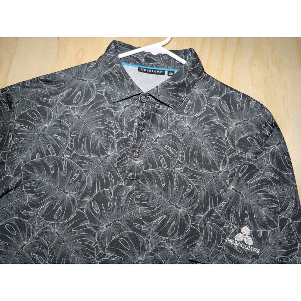 Devereux Men's Large Golf Polo Shirt The Boulders Patch Short Sleeve Floral